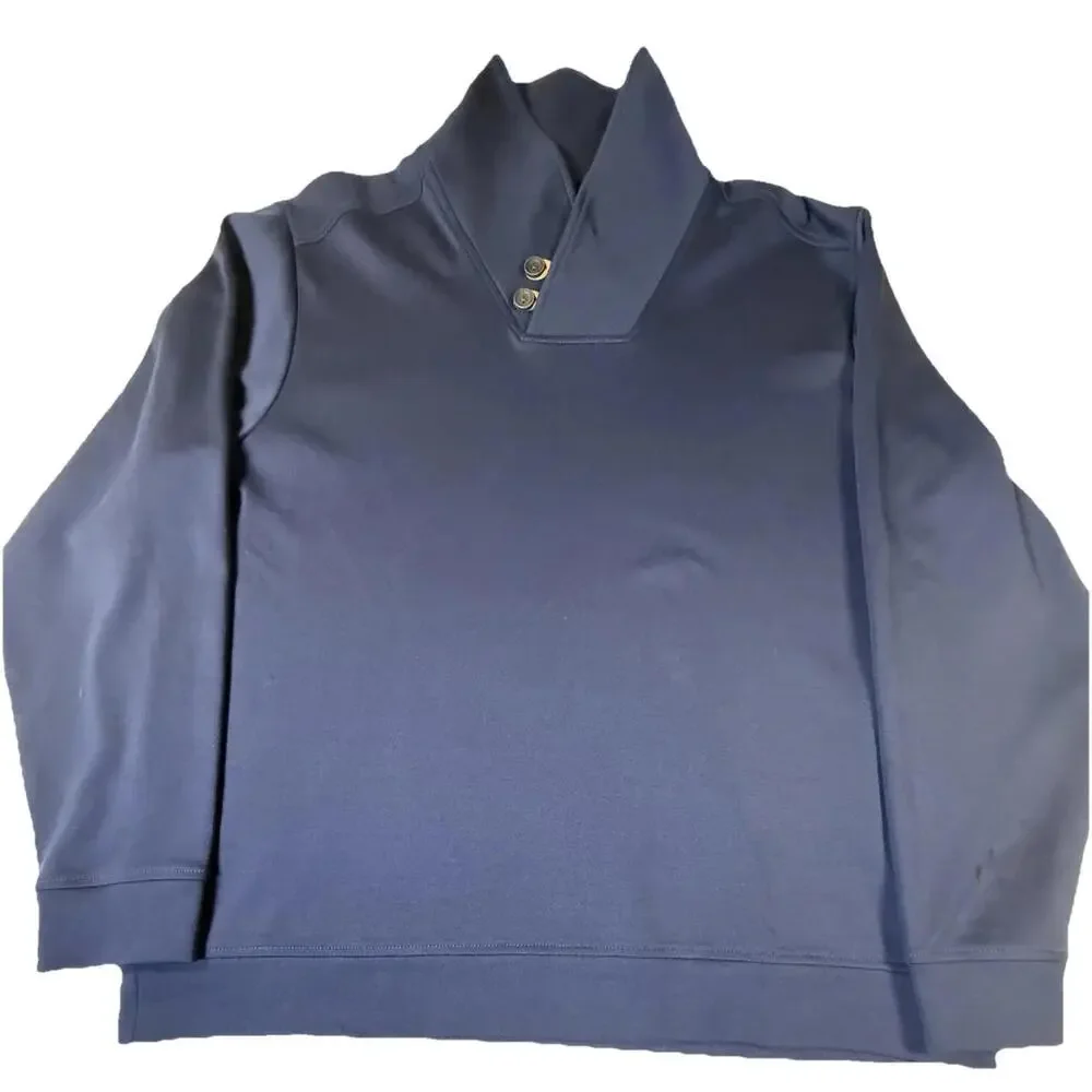 Tommy Bahama Men’s Pullover Navy Blue Shawl Button Neck XL - Picture 2 of 7